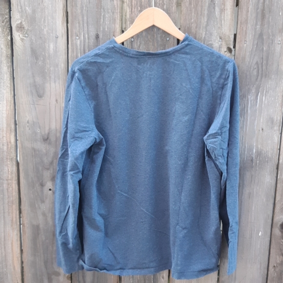 Men's blue long sleeve V Neck - Picture 5 of 5